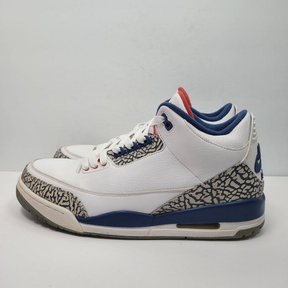 Air Jordan 3 Retro OG 2016 Mens White True Blue Sneakers 854262-106 US Size 11.5 - Picture 2 of 8